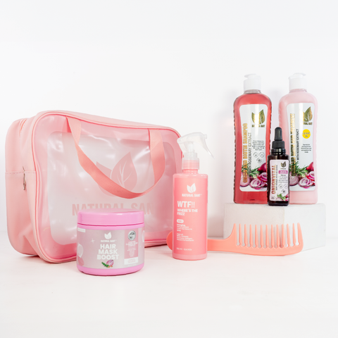 Kit Capilar Edición Limitada Natural Sant – Crecimiento y Brillo con Cebolla, Romero y Biotina + Mascarilla, Sérum Onionvital, Spray Antifrizz, Peine y Cosmetiquera