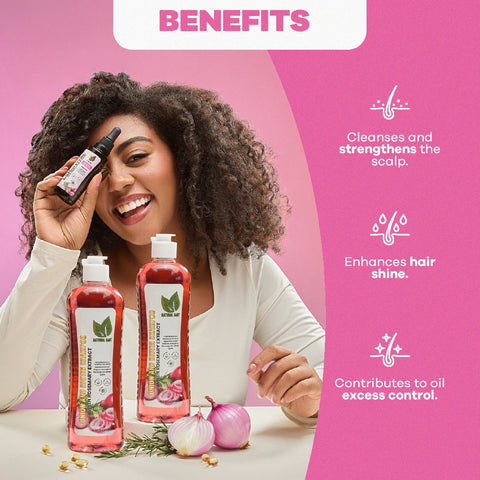Shampoo de Cebolla, Romero y Biotina X2 + Sérum Capilar y del Cuero Cabelludo OnionVital