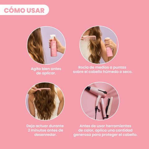 Natural Sant | What The Frizz - Heat Protectant, Detangling, and Anti-Frizz Spray with Natural Extracts 