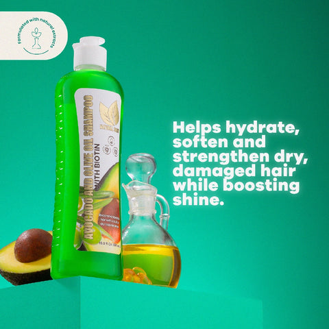 Avocado & Olive Oil Shampoo for Deep Hydration & Silky, Healthy Hair