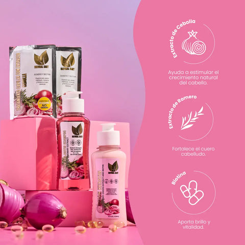 Duo Box Keratina de Cebolla, Romero y Biotina 120ml
