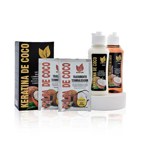 Kit de alisado con Keratina de coco para un cabello suave y sin frizz en casa