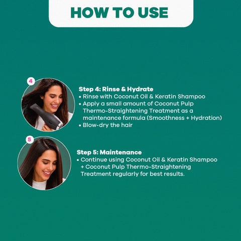 Kit de alisado con Keratina de coco para un cabello suave y sin frizz en casa
