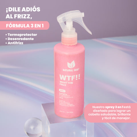What The Frizz - Spray Termoprotector, Desenredante y Antifrizz con Extractos Naturales