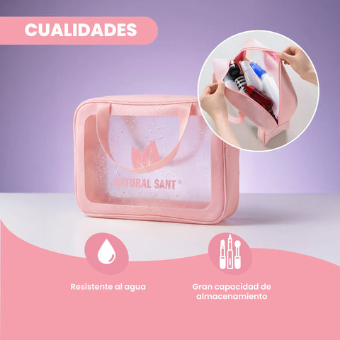 Cosmetiquera Natural Sant – Estuche de Viaje para Maquillaje y Productos Capilares
