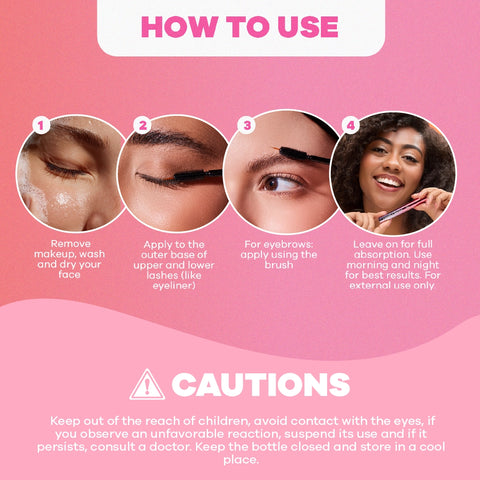 Natural Lash & Brow Growth Serum with Peptides, Biotin & Collagen