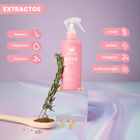 What The Frizz - Spray Termoprotector, Desenredante y Antifrizz con Extractos Naturales