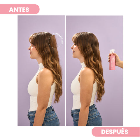 What The Frizz - Spray Termoprotector, Desenredante y Antifrizz con Extractos Naturales