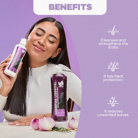 Combo Cabello Liso y Sano: Lisovital + Mascarilla Hidratante + Spray Antifrizz