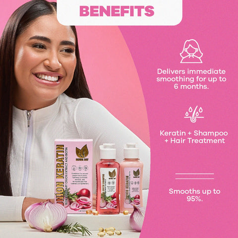 Onion, Rosemary, and Biotin Keratin Duo + FREE Onionvital | At-Home Hair Straightening Without Formaldehyde