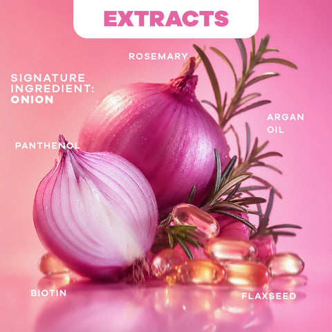 Onion, Rosemary, and Biotin Shampoo and Treatment Set + WTF Anti-Frizz