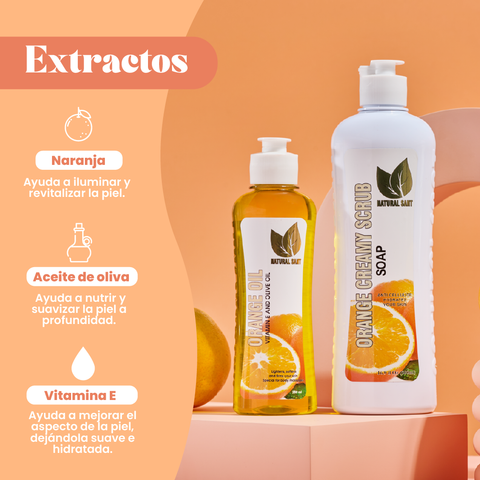 Bundle especial:  Set Aguacate: Shampoo y Tratamiento + Set corporal naranja