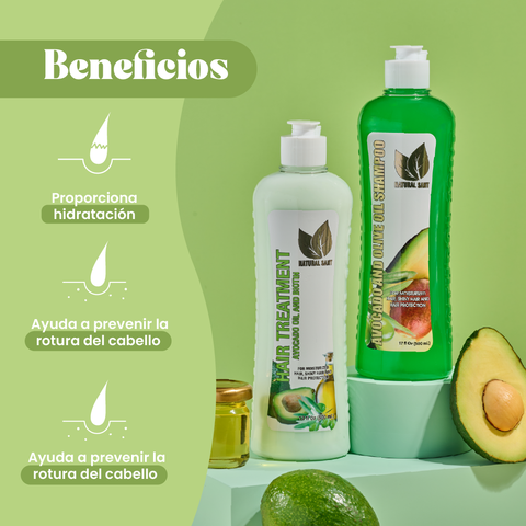 Bundle especial:  Set Aguacate: Shampoo y Tratamiento + Set corporal naranja