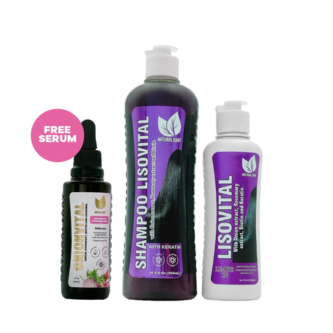 Set Lisovital Shampoo + Tratamiento + Serum Onionvital GRATIS | Control Frizz y Cabello Suave