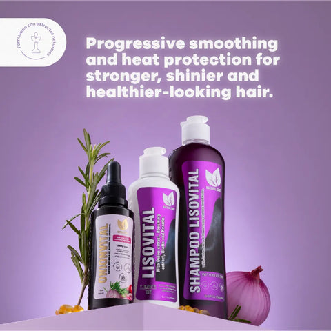 Set Lisovital Shampoo + Tratamiento + Serum Onionvital GRATIS | Control Frizz y Cabello Suave