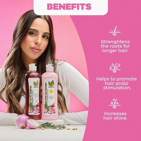 Onion Shampoo & Hair Treatment Set | Hair Growth & Anti-Frizz System