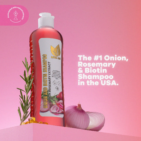 Shampoo de cebolla para el crecimiento del cabello | Fortalecedor con biotina y romero