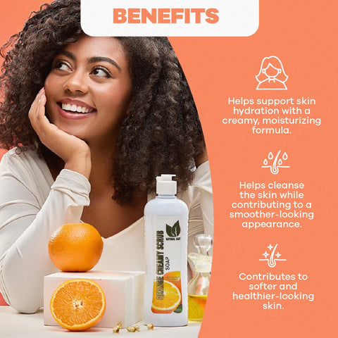 Jabón Cremoso Exfoliante de Naranja para Piel Suave y Radiante