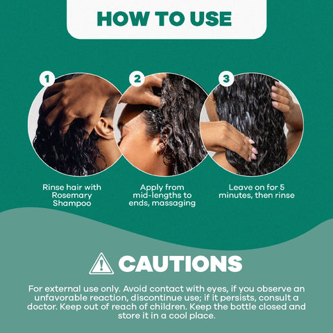 Tratamiento Rinse  para el crecimiento del cabello con romero y quina