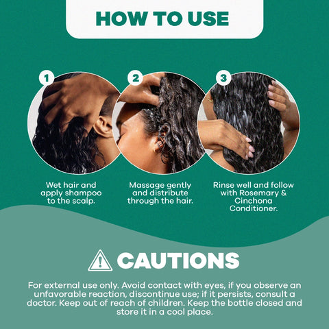 Shampoo de romero y quina para el crecimiento y la fortaleza del cabello