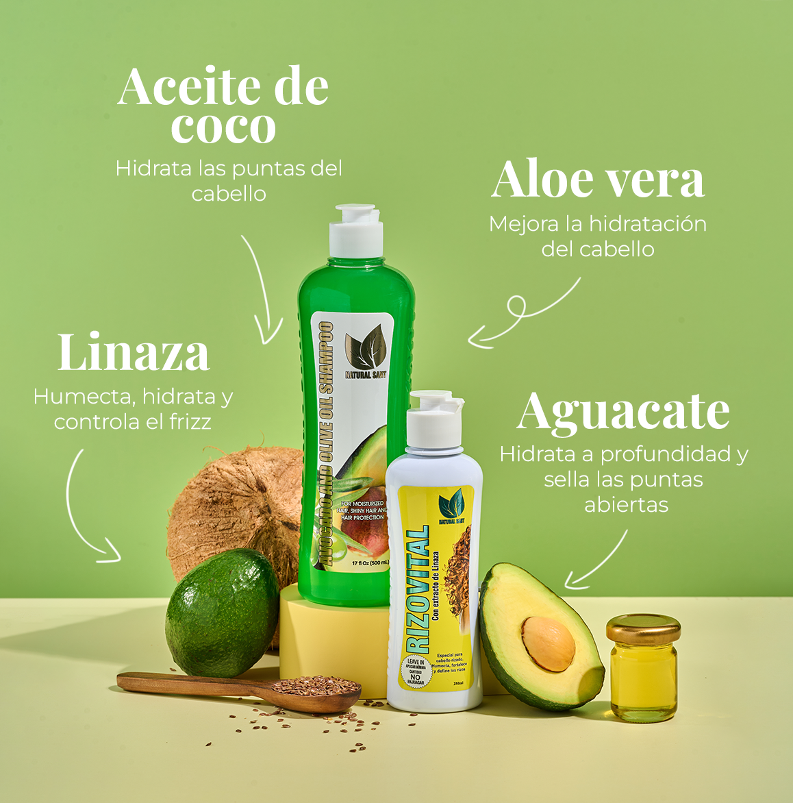 Set Rizos Saludables: Shampoo Aguacate + Leave-in Rizo Vital