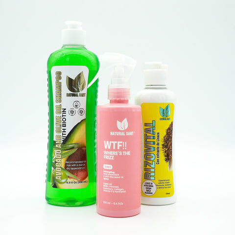 Set Rizos Saludables: Shampoo Aguacate + Leave-in RizoVital + WTF