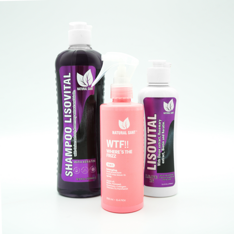 Set para cabellos lisos: Shampoo y Leave-in Lisovital + Where's The Frizz